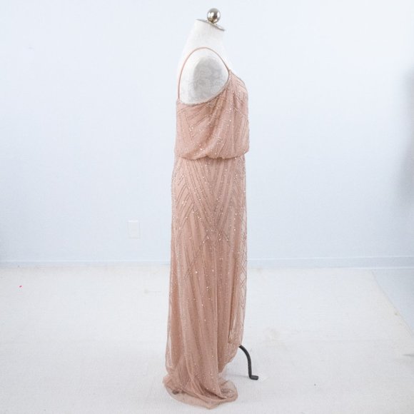 BHLDN Adrianna Papell 14 Beaded Maxi Dress Pink - Picture 6 of 10